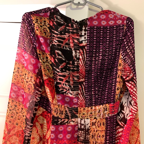 Luxxel Long Sleeve Maxi Dress Tropical Multicolor - Picture 6 of 10